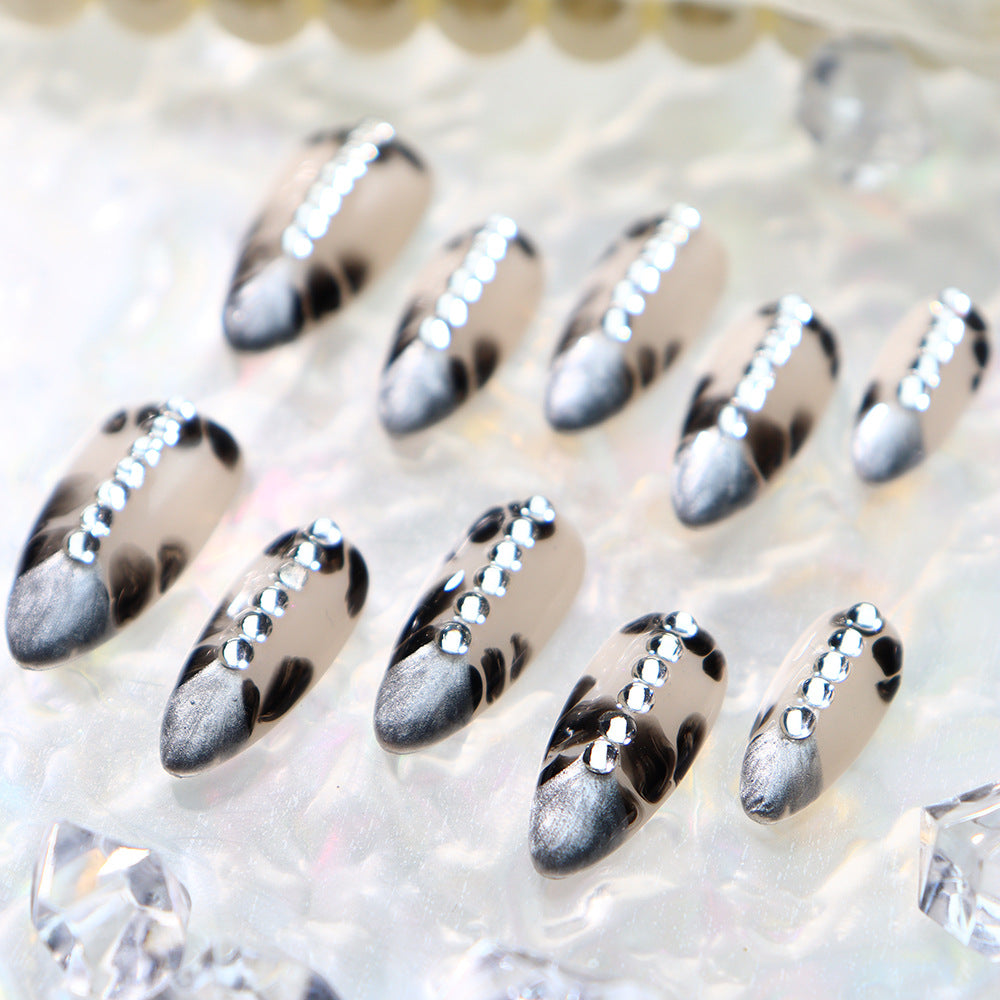 Black Myth Handmade Almond Press On Nails A729