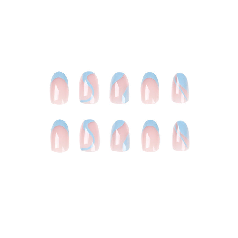Office Lady  Almond 24PCS Free Size Nails JP1777 - NoirNail