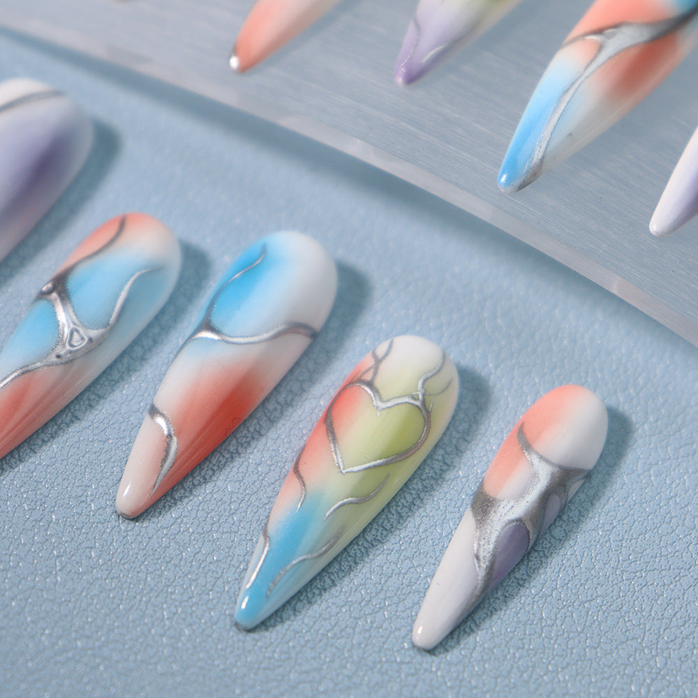 Dopamine AESPA Y3K  Handmade Stiletto Press On Nails A917