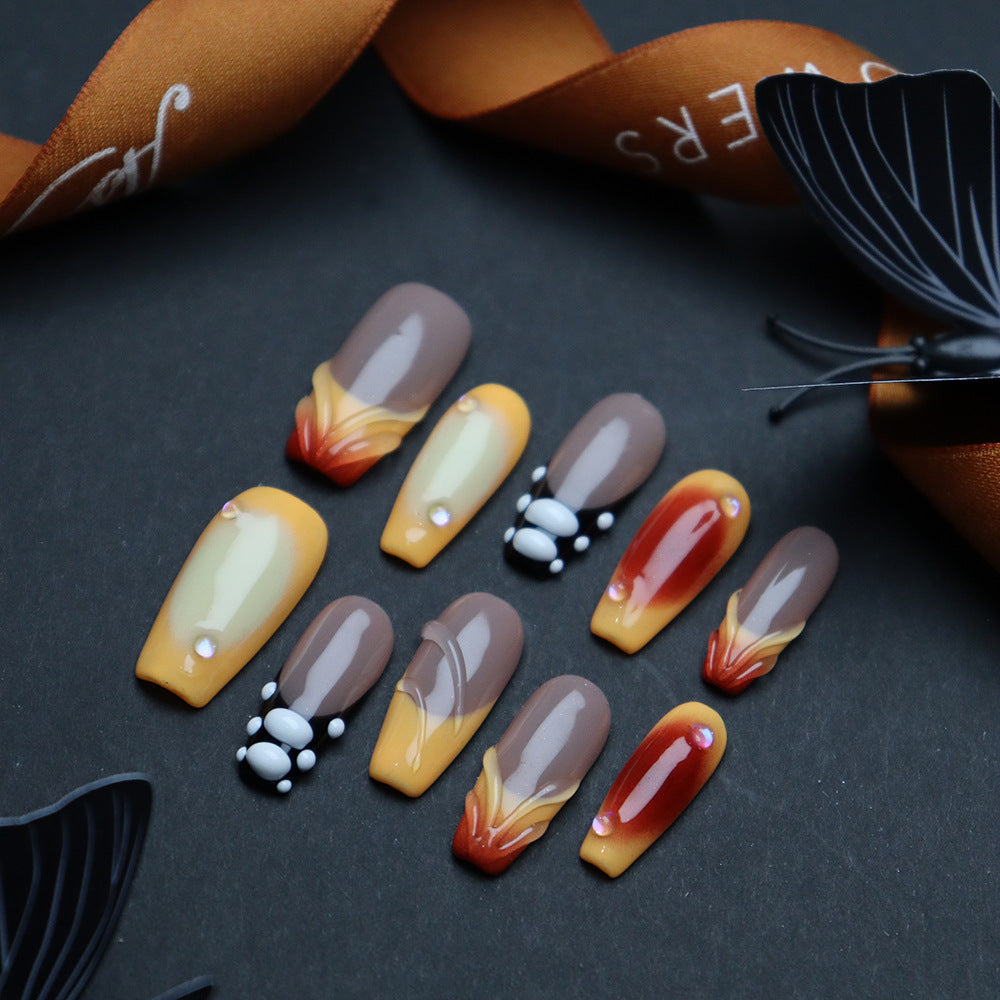 Hazelnut Chocolate Handmade Coffin Press On Nails A815