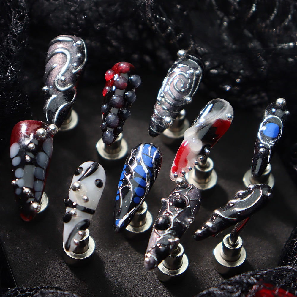 Wild Halloween Y2K  Handmade Almond  Nails A905 - NoirNail