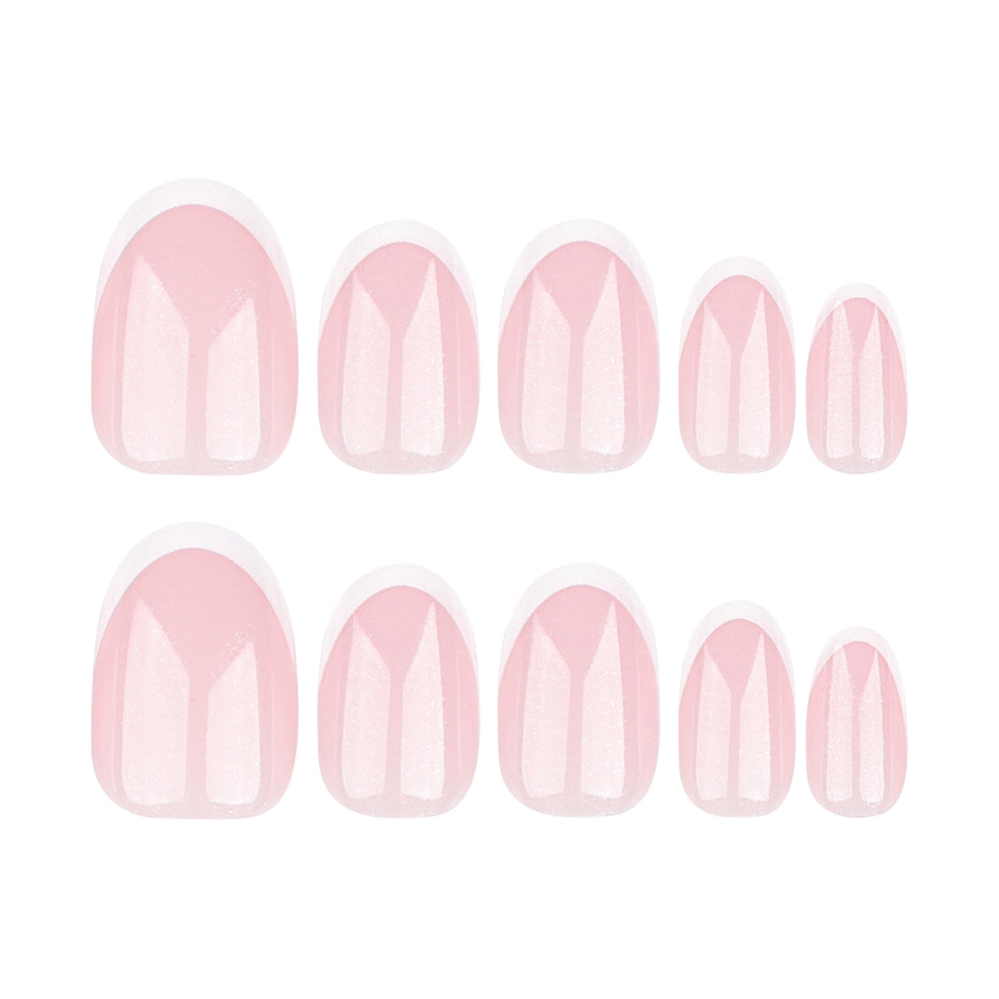 Clean French Rounded 24PCS Free Size Press on Nails JP3443