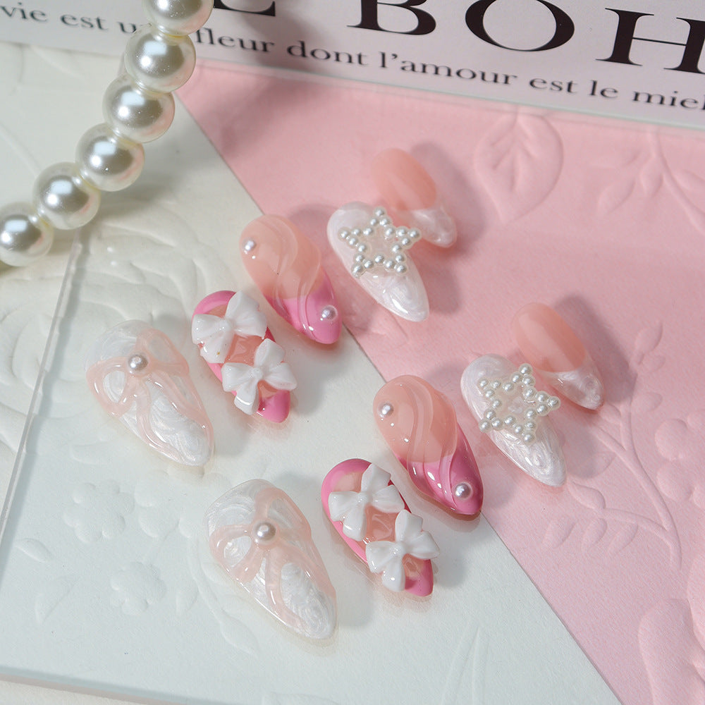 The Apple of Your Eye Handmade Almond Press on Nails A794