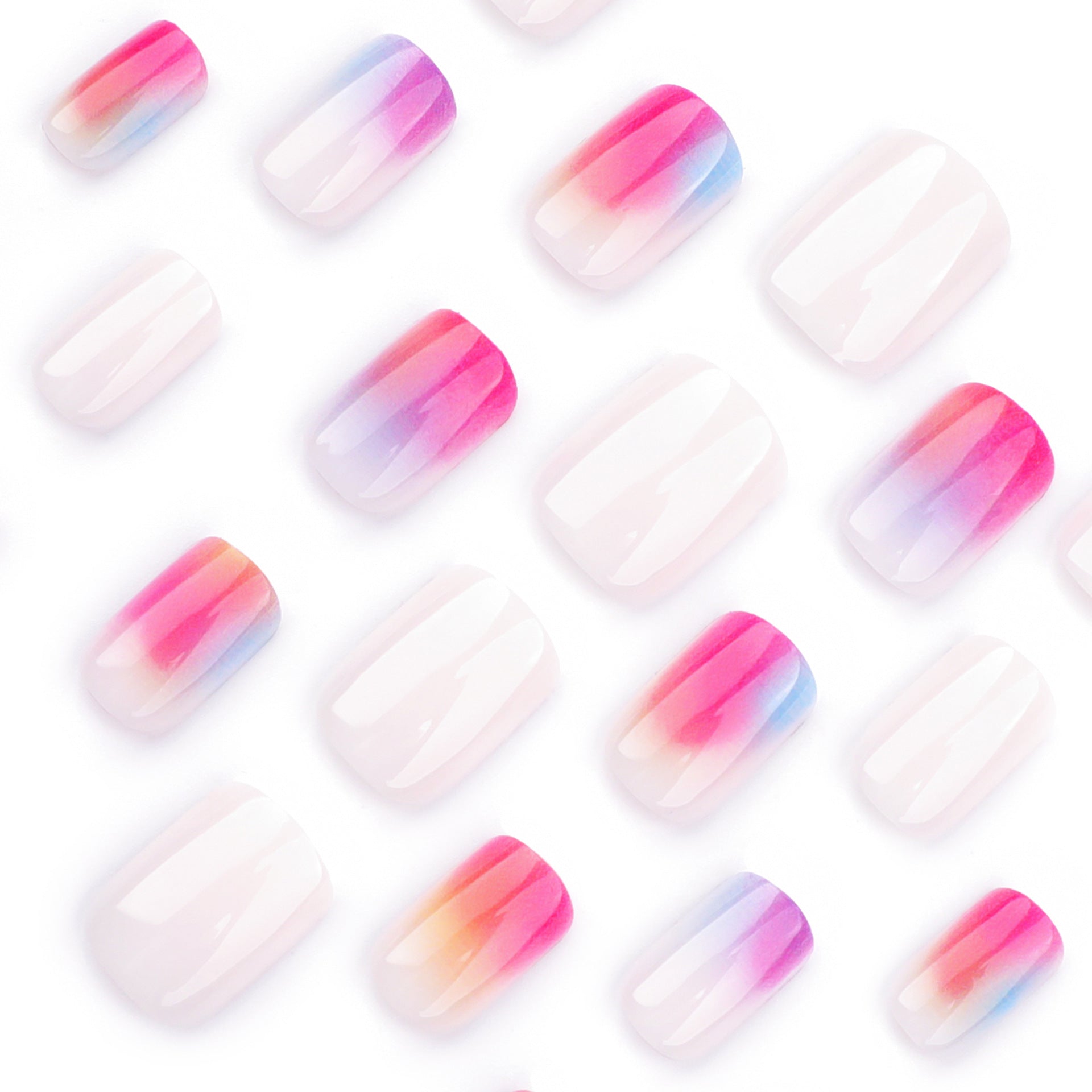 Rainbow Eyeshadow Palette Square 24PCS Free Size Nails JP3488 - NoirNail