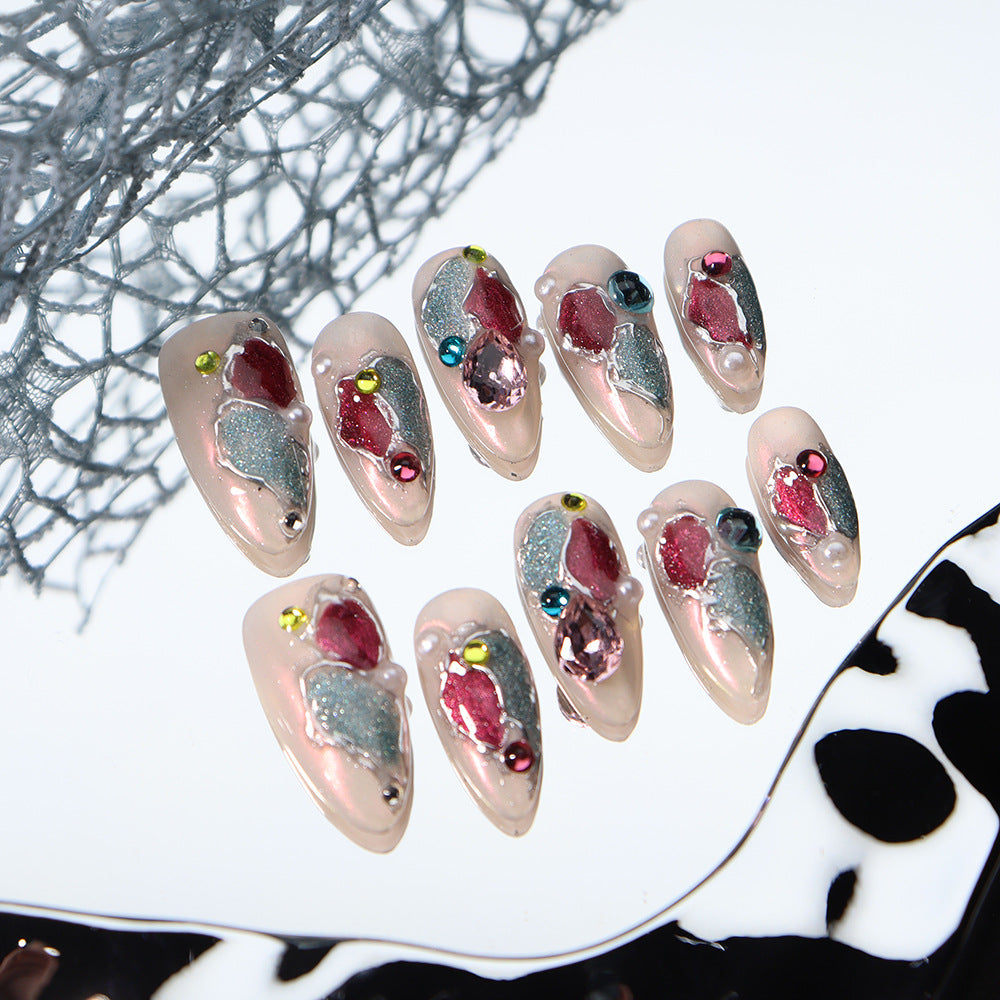 Dopamine Baroque Y2K Handmade Almond  Nails  A669 - NoirNail