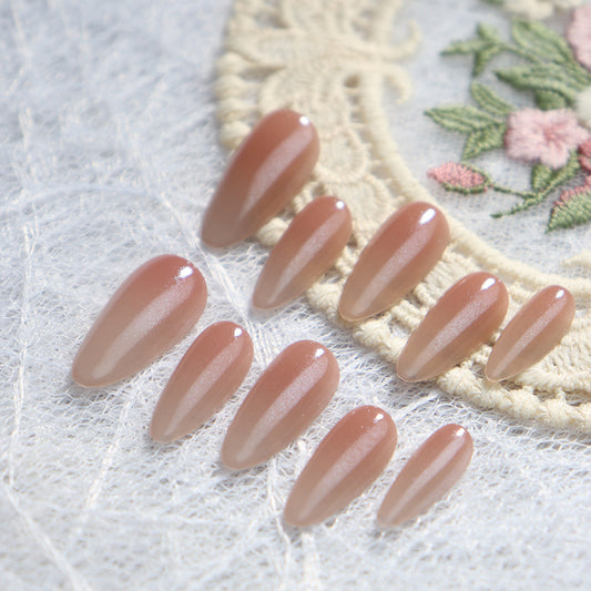 Miss Candy Coral Dreams Handmade Almond Press on Nails P29