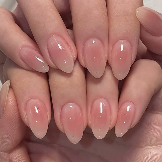 Blush Almond 24PCS Free Size Press on Nails JP3859