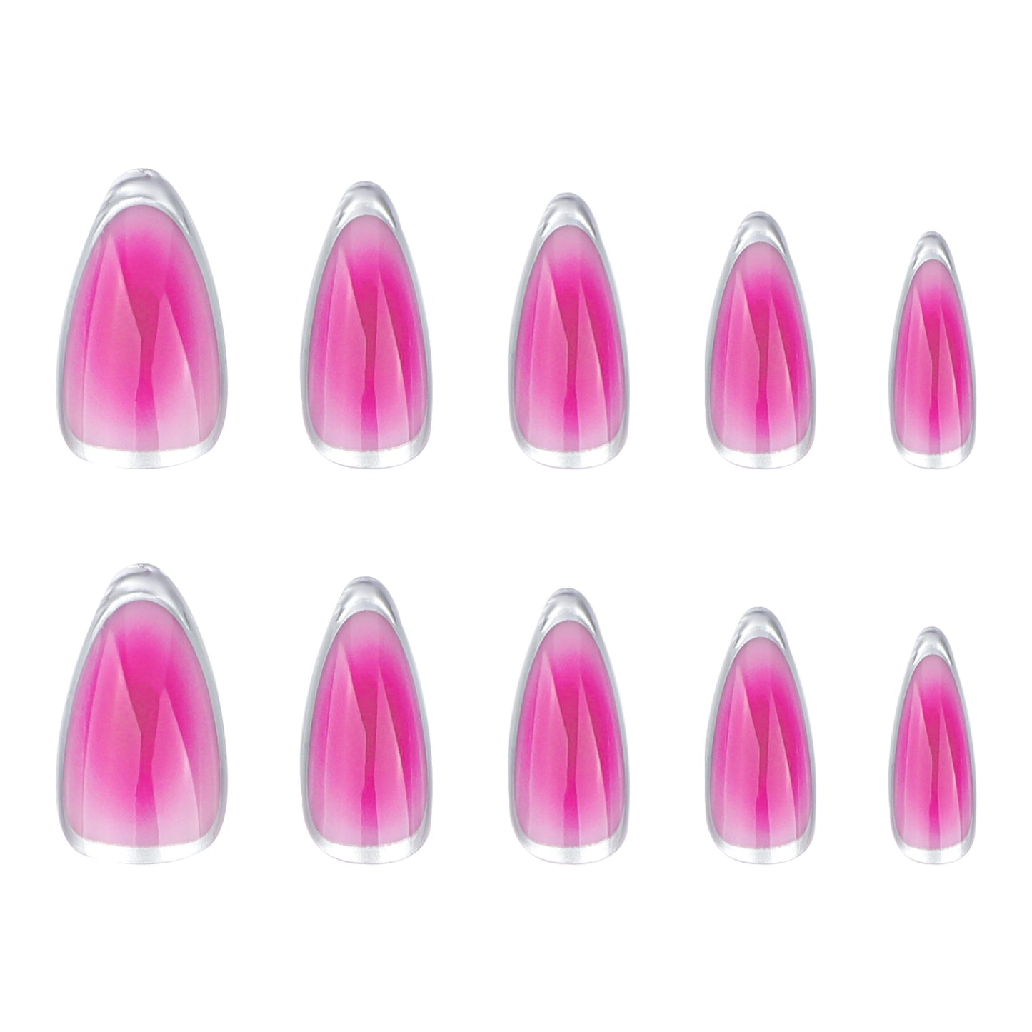 Metallic blush Almond 24PCS Free Size Press on Nails JP3565