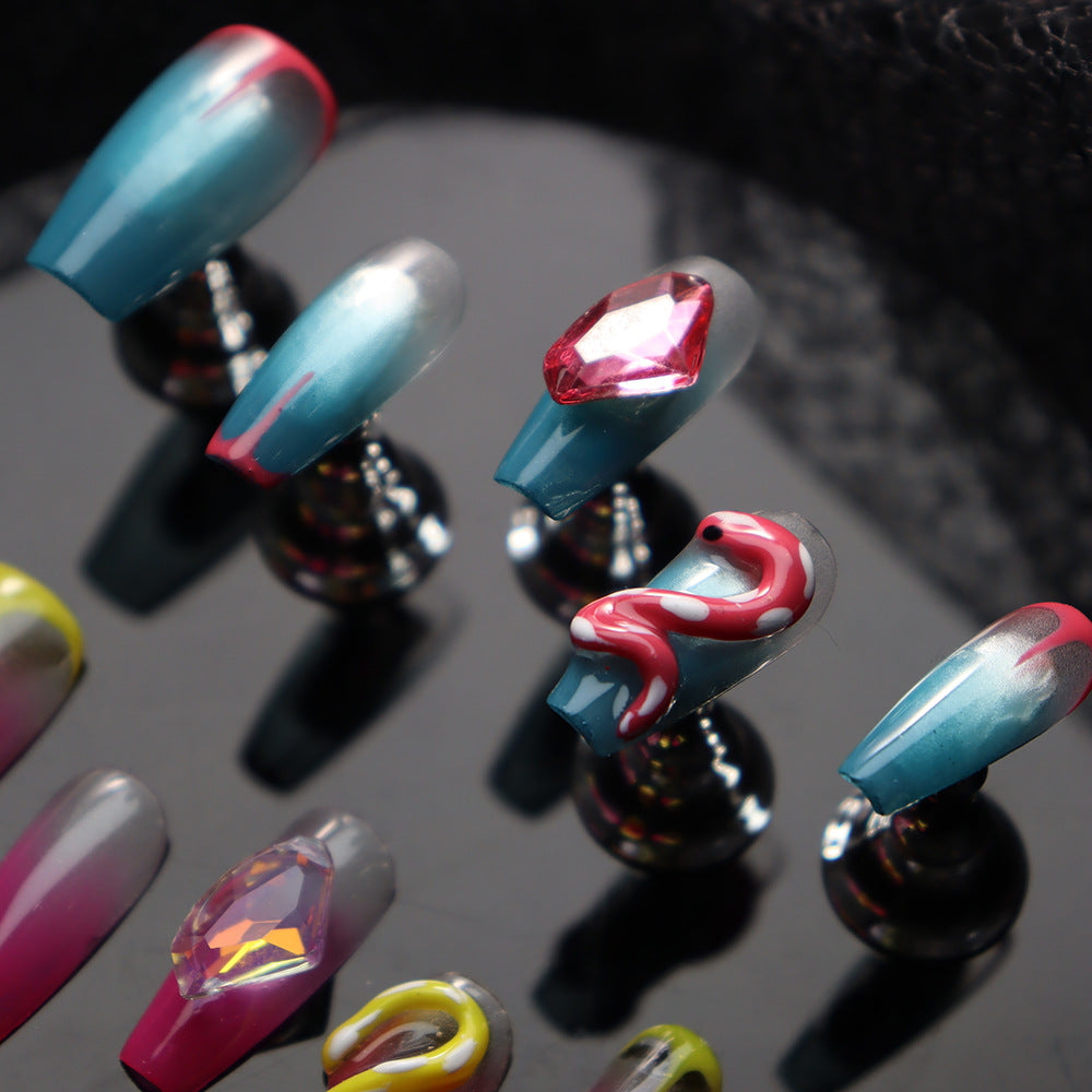 APT Cobra and Ruby Handmade Coffin Nails  A1039