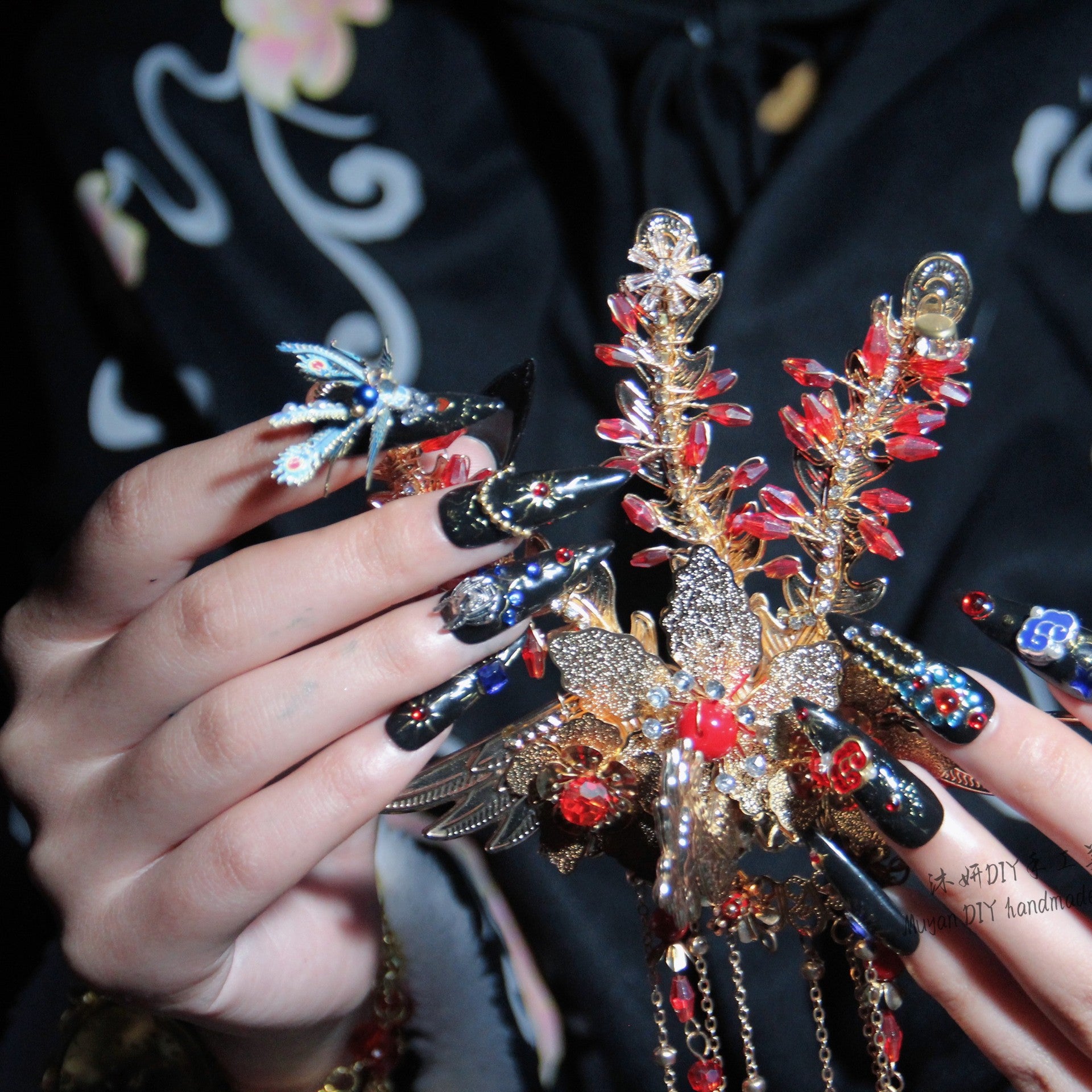 Peking Opera Style 100% Handmade Pressons - NoirNail