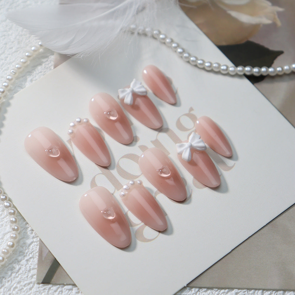 Sunset French Gradient Handmade Almond  Nails  A52 - NoirNail