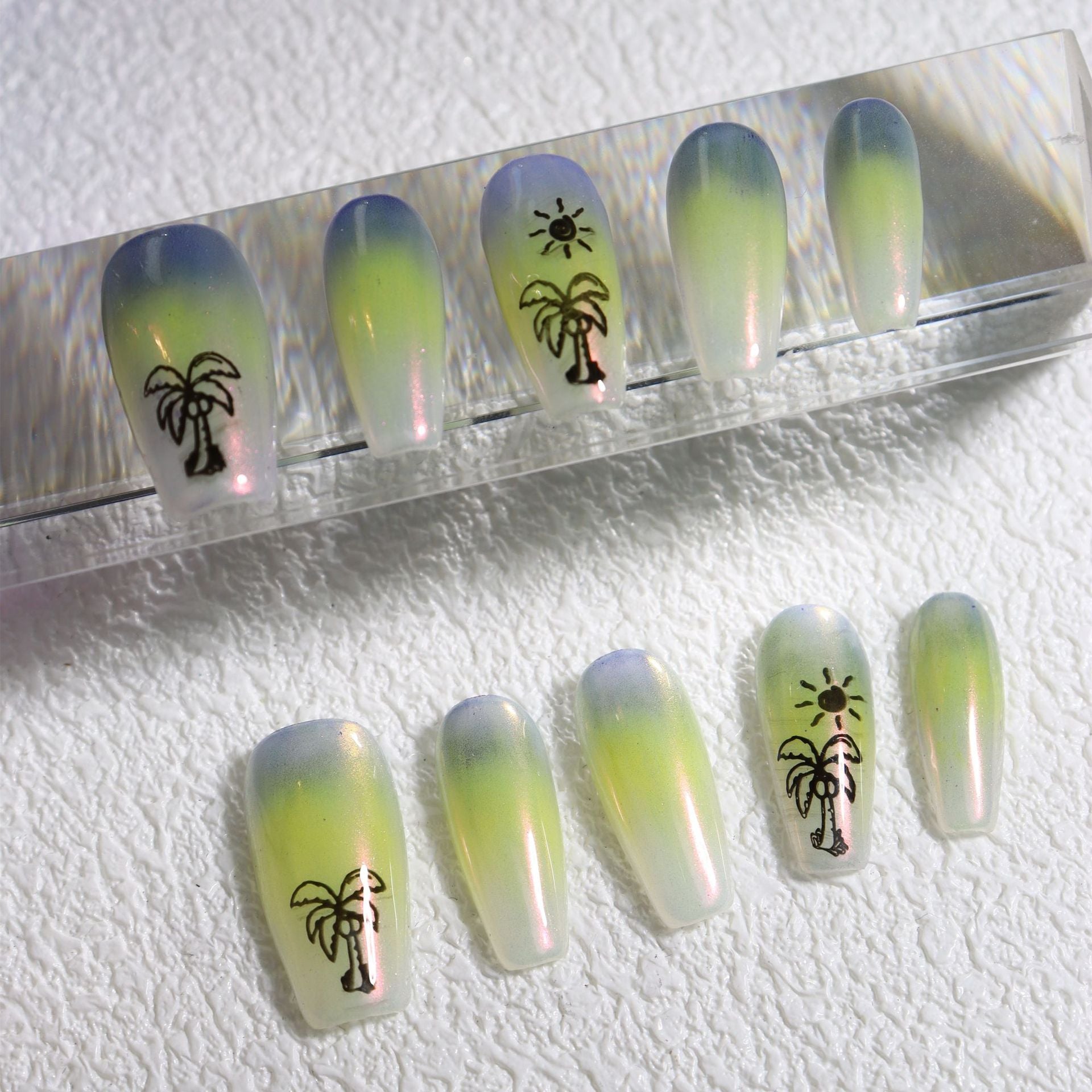 Hawaii Handmade Coffin  Nails A533 - NoirNail