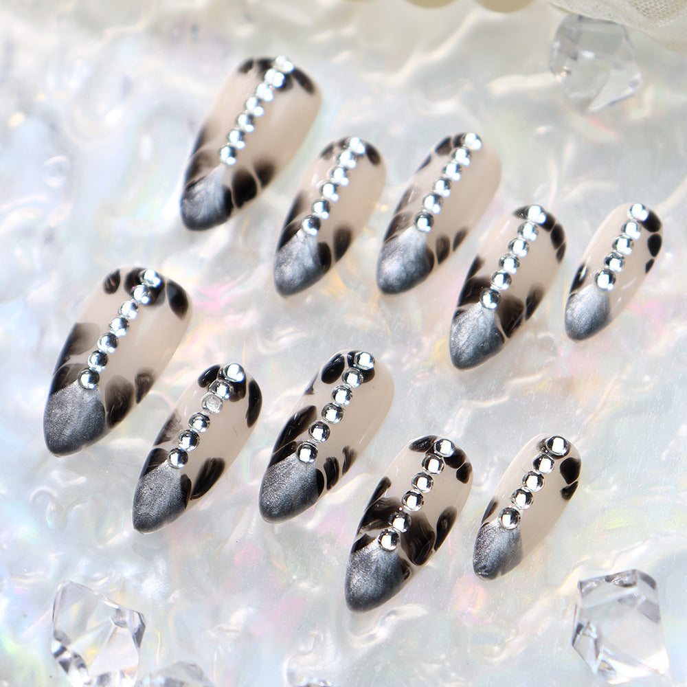 Black Myth Handmade Almond Press On Nails A729