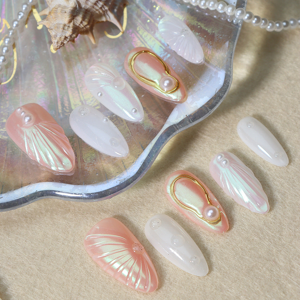 Daughter of the Sea Handmade Almond Press On Nails A708