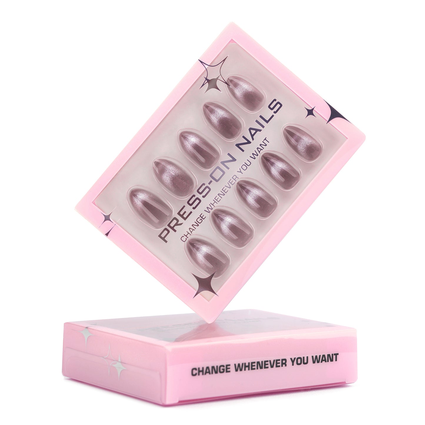 Simple French Cat Eye Almond 30PCS Free Size Press on Nails GD26