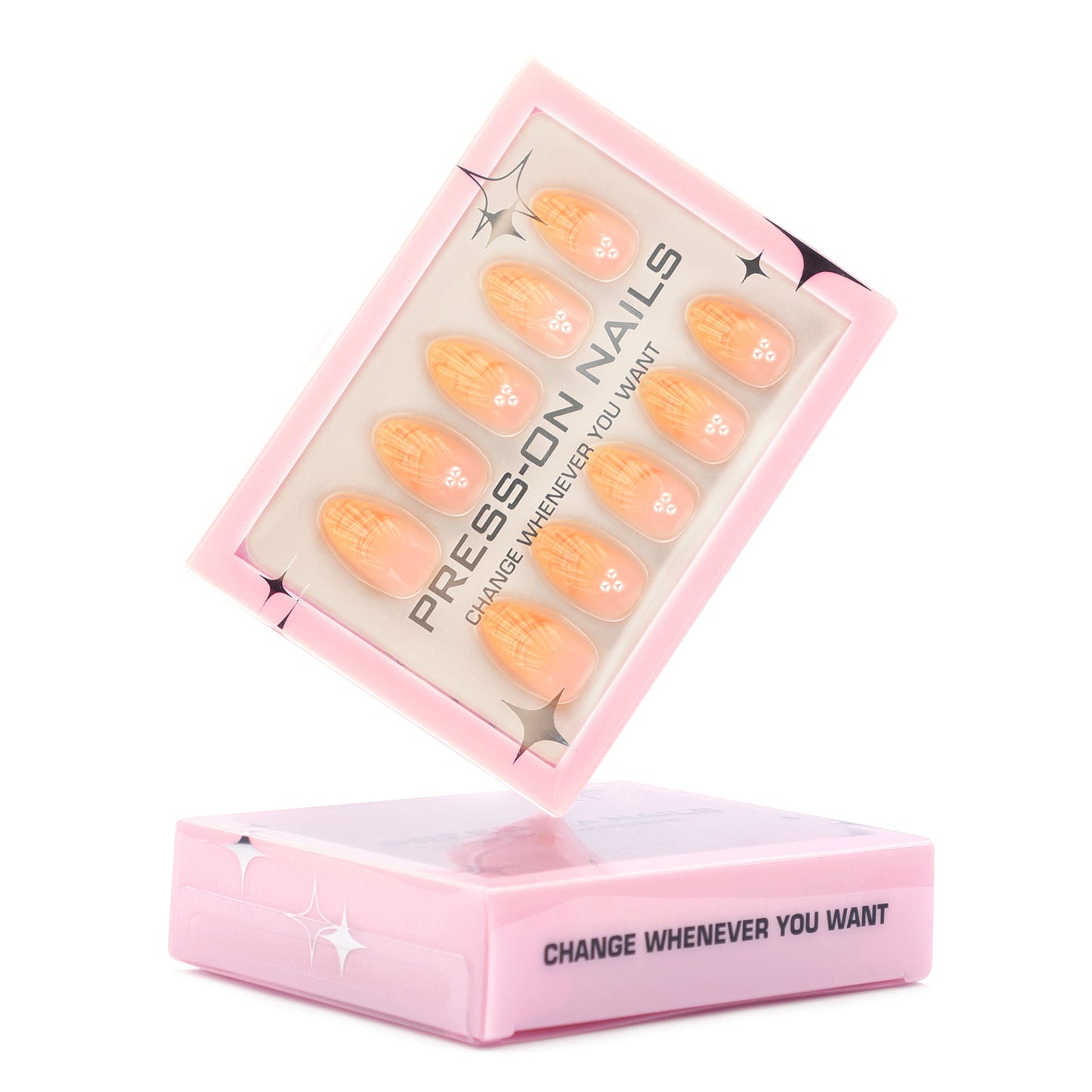 3D Shell Pearl Almond 30PCS Free Size Press on Nails GD14