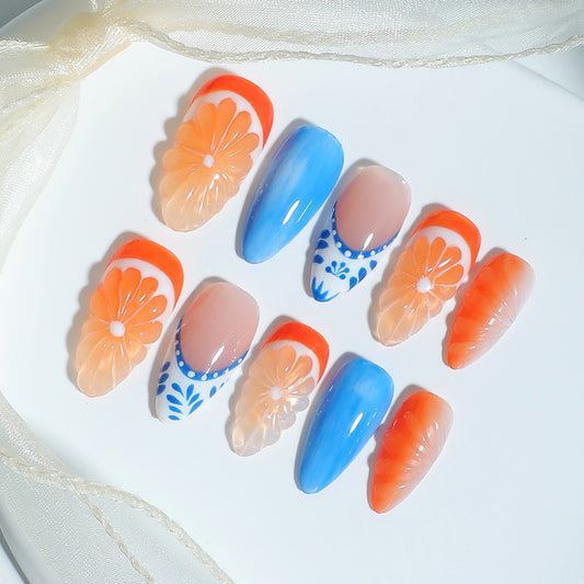 Summer Fruits Almond Press On Nails - NoirNail