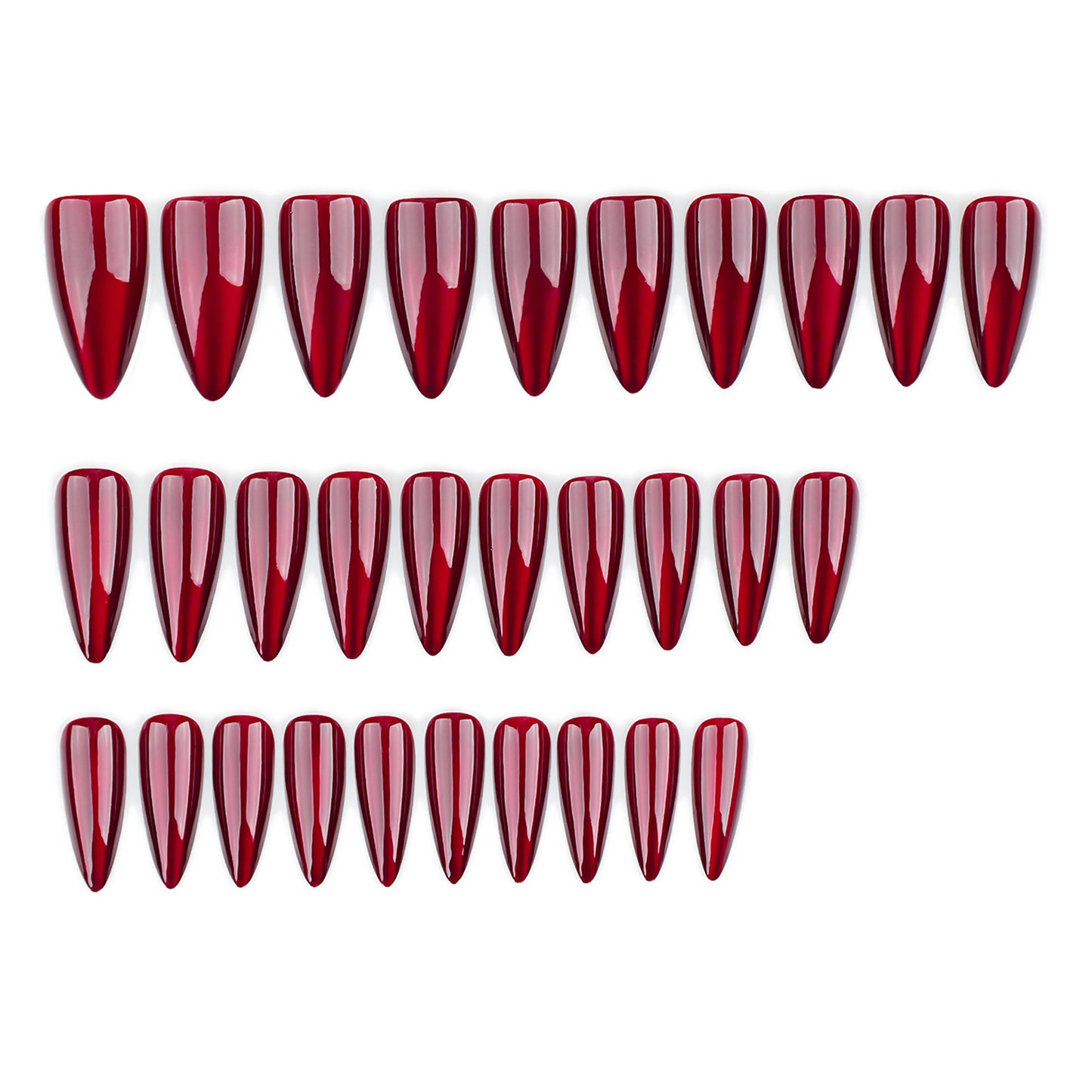 Red Tiger Eye Halloween Almond 30PCS Free Size Nails JP3411 - NoirNail