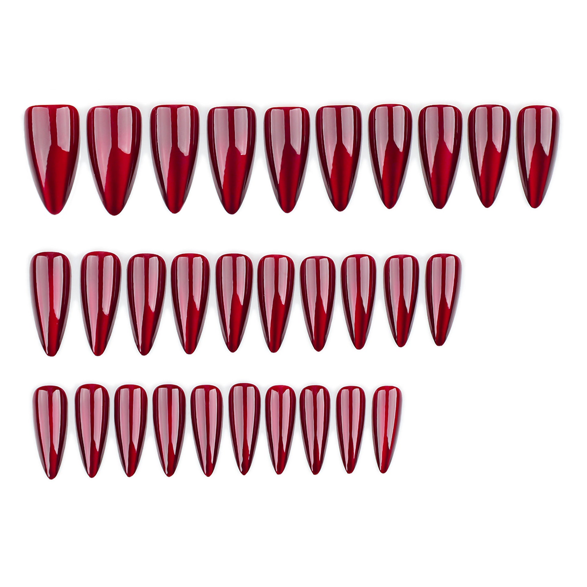 Red Tiger Eye Halloween Almond 30PCS Free Size Nails JP3411 - NoirNail