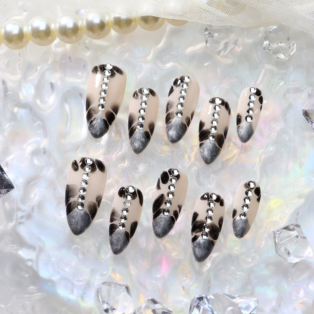 Black Myth Handmade Almond Press On Nails A729