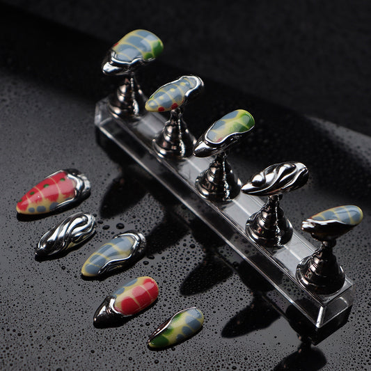 Punk Crocodile Pattern Y2K Handmade Almond Nails A858