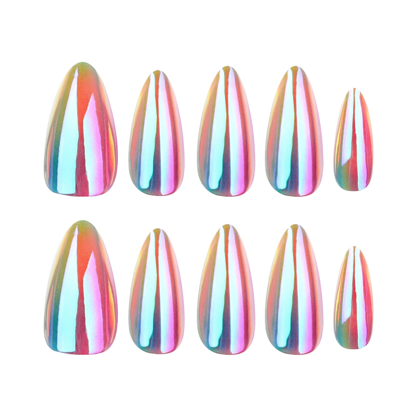 Neon Almond 24PCS Free Size Press on Nails JP3471