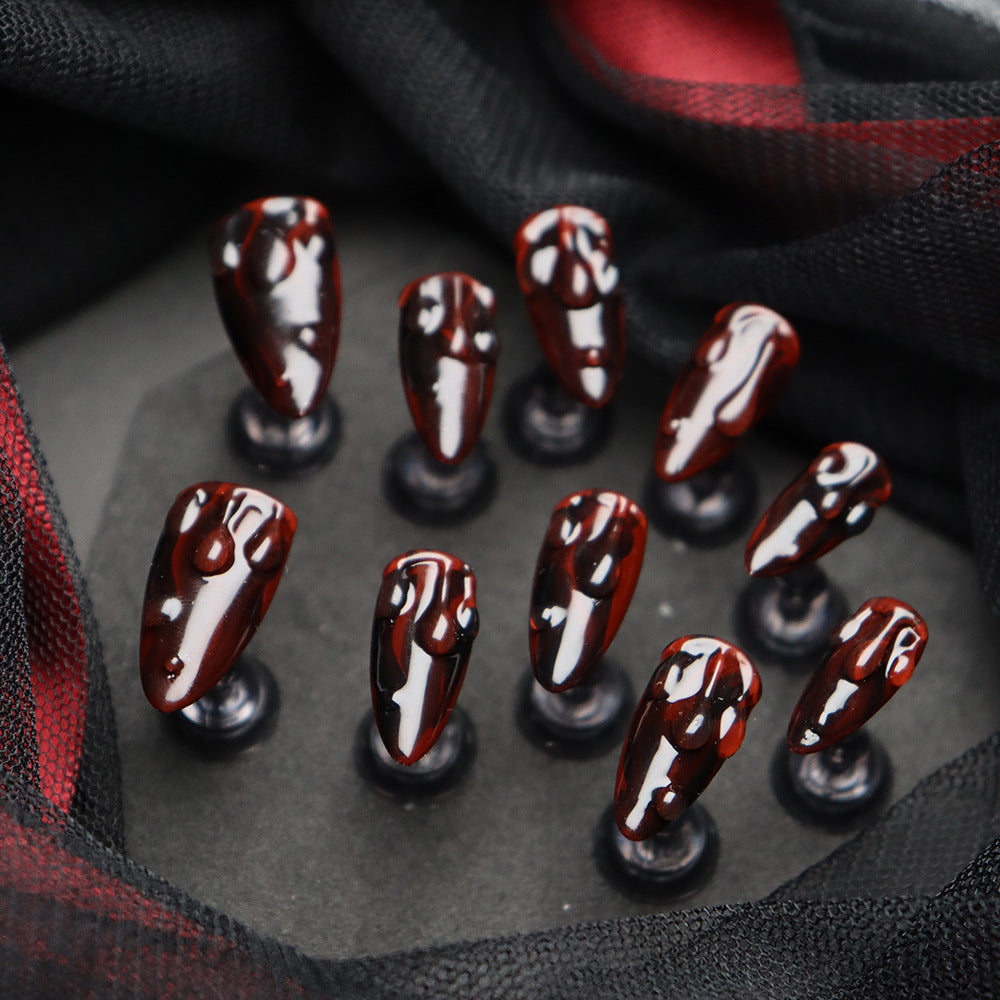 Artery Halloween Handmade Almond  Nails  A557 - NoirNail