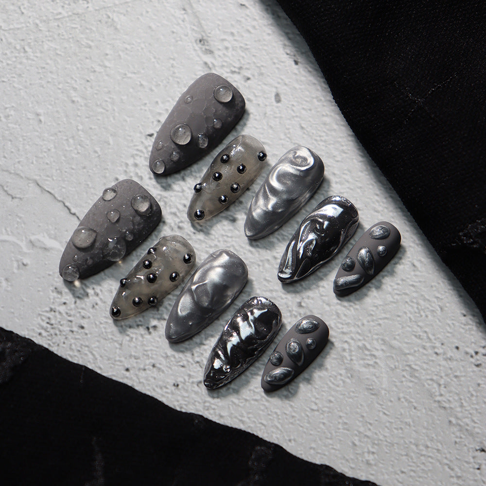 Mysterious Galaxy Handmade Almond Press On Nails  A744