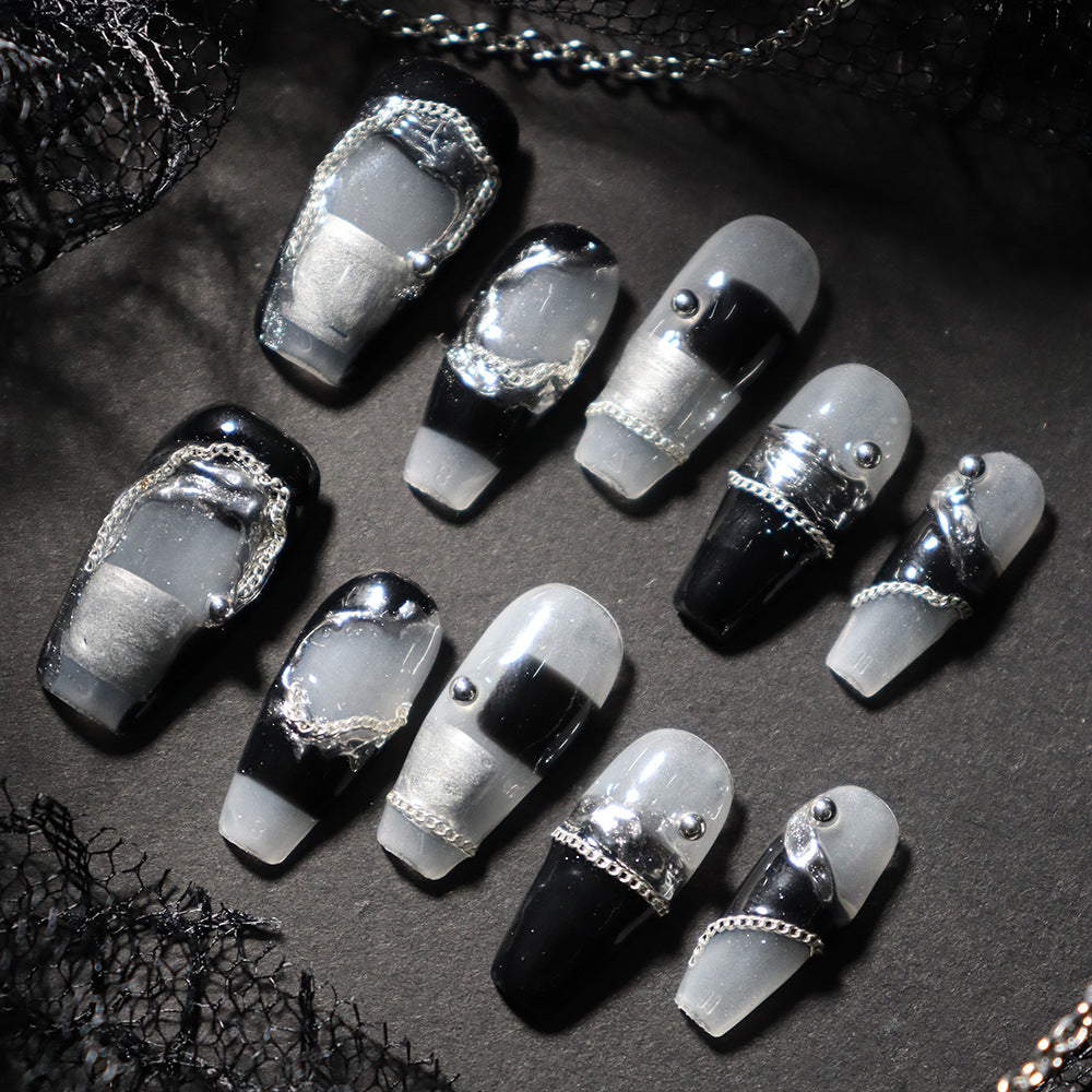 Night Sky  Handmade Coffin Nails A790 - NoirNail