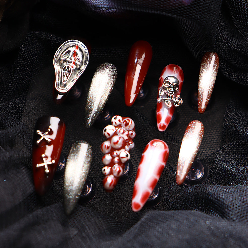 Wild Halloween Handmade Stiletto Nails A785 - NoirNail