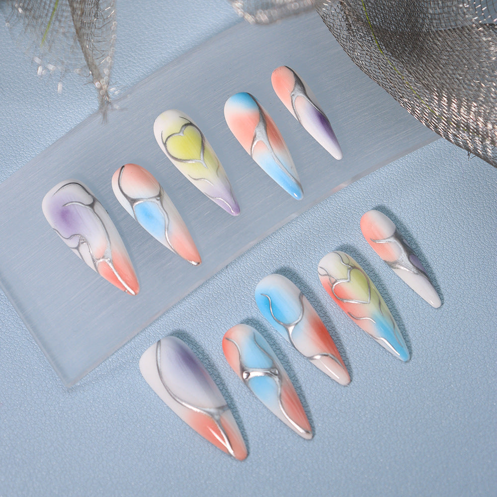 Dopamine AESPA Y3K  Handmade Stiletto Press On Nails A917