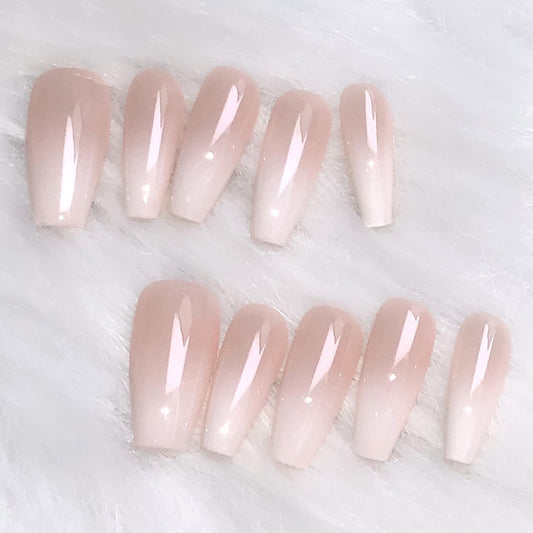 Beautiful bride Handmade Coffin Press On Nails 71