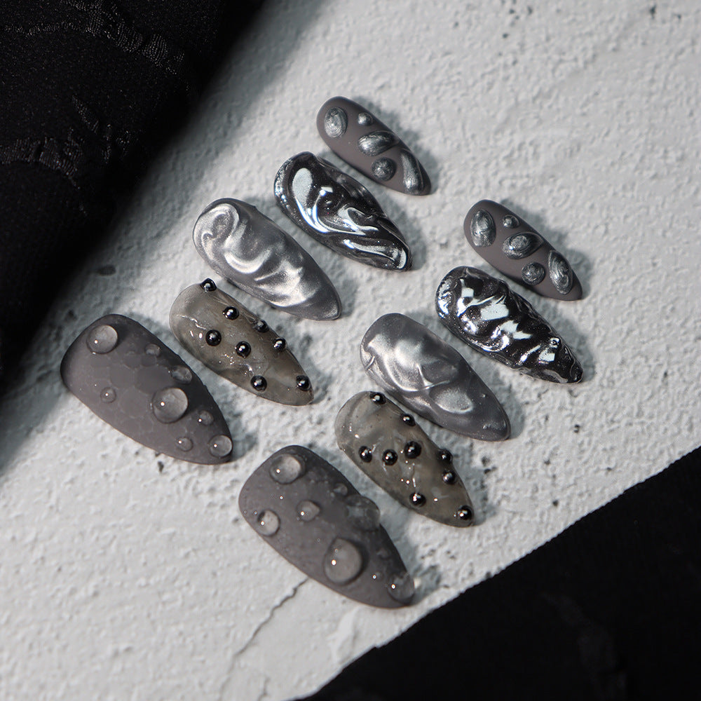 Mysterious Galaxy Handmade Almond Press On Nails  A744