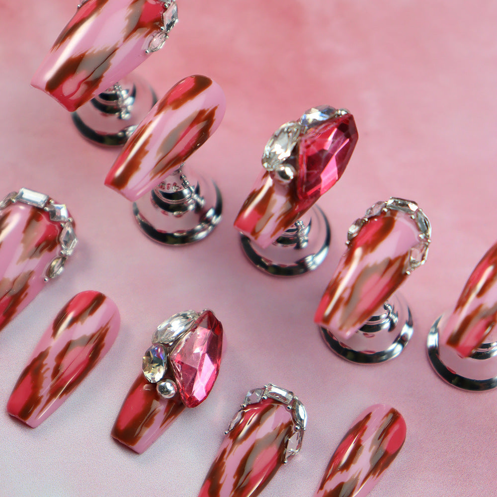 APT Jaguar and Pigeon Blood Handmade Coffin Nails  A1027