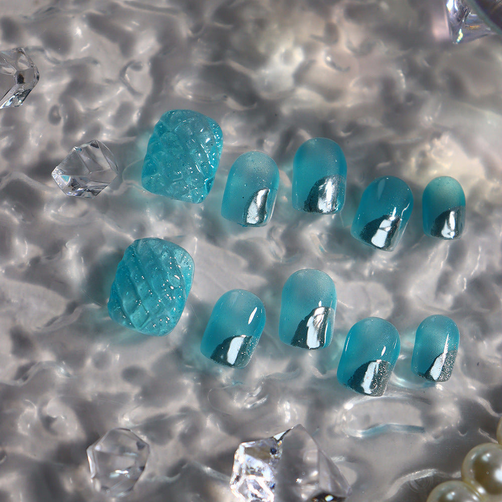 Iced Pineapple Handmade Square Press On Nails A710