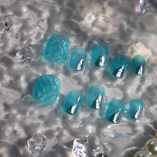 Iced Pineapple Handmade Square Press On Nails A710