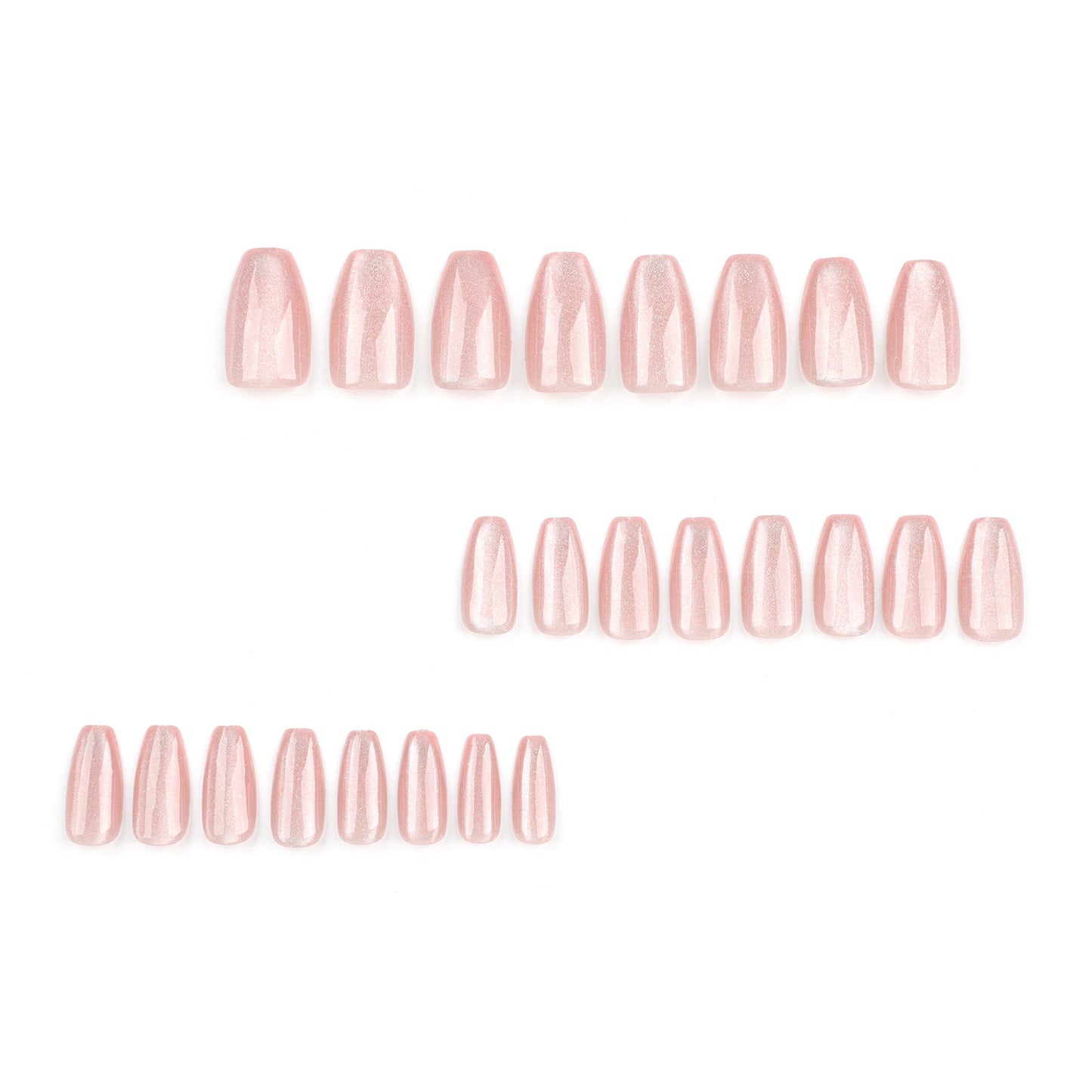 Crushed Ice Cat's Eye Rounded 24PCS Free Size Nails JP3234 - NoirNail
