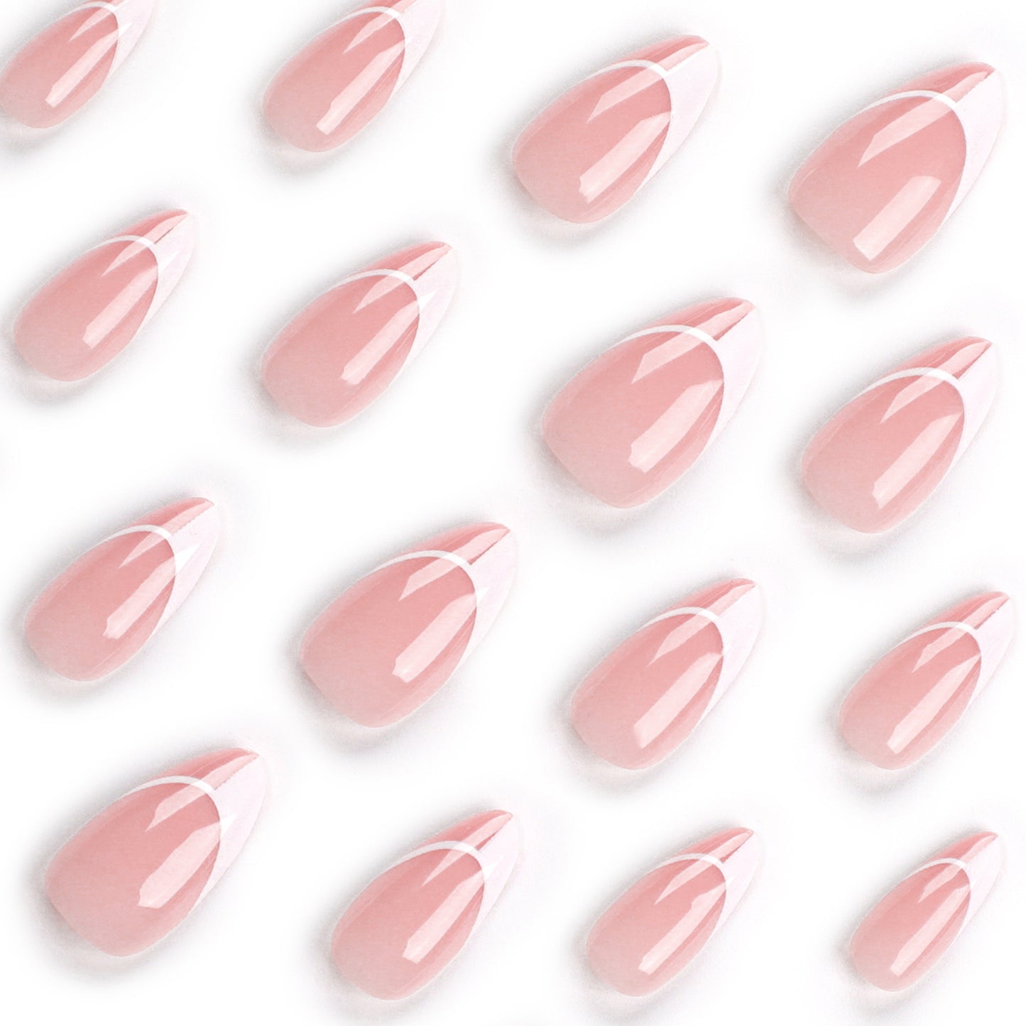 Open French Almond 24PCS Free Size Press on Nails JP3063