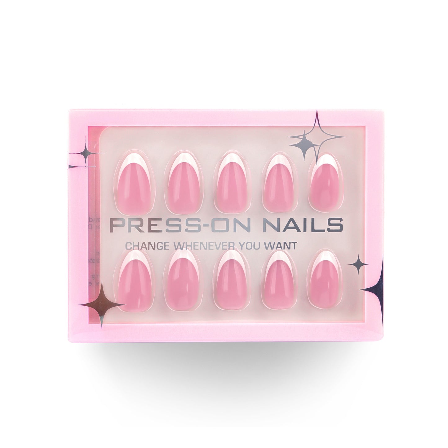 Classic French Tip Almond 30PCS Free Size Press on Nails GD22