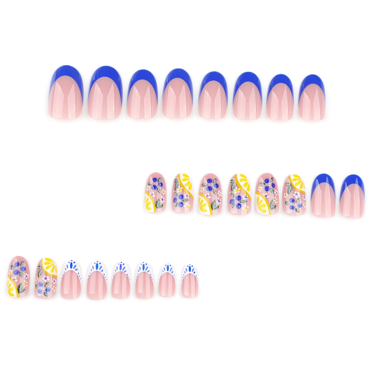 Fresh Lemon Almond 24PCS Free Size Press on Nails JP3965