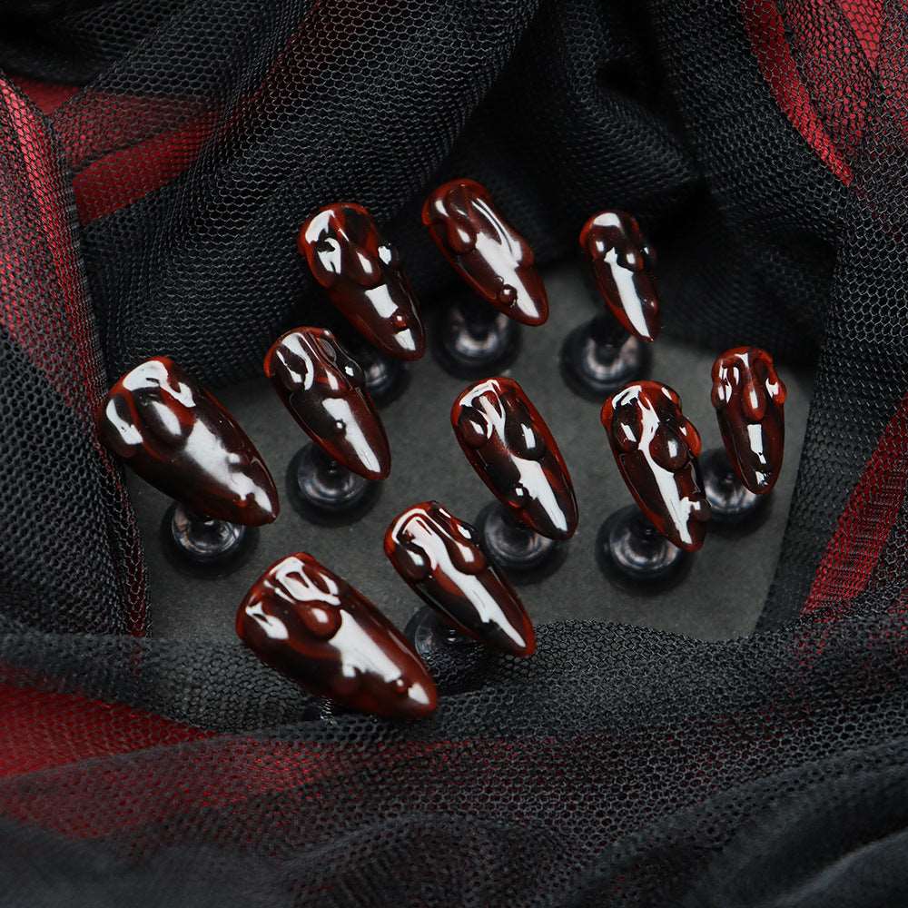 Artery Halloween Handmade Almond  Nails  A557