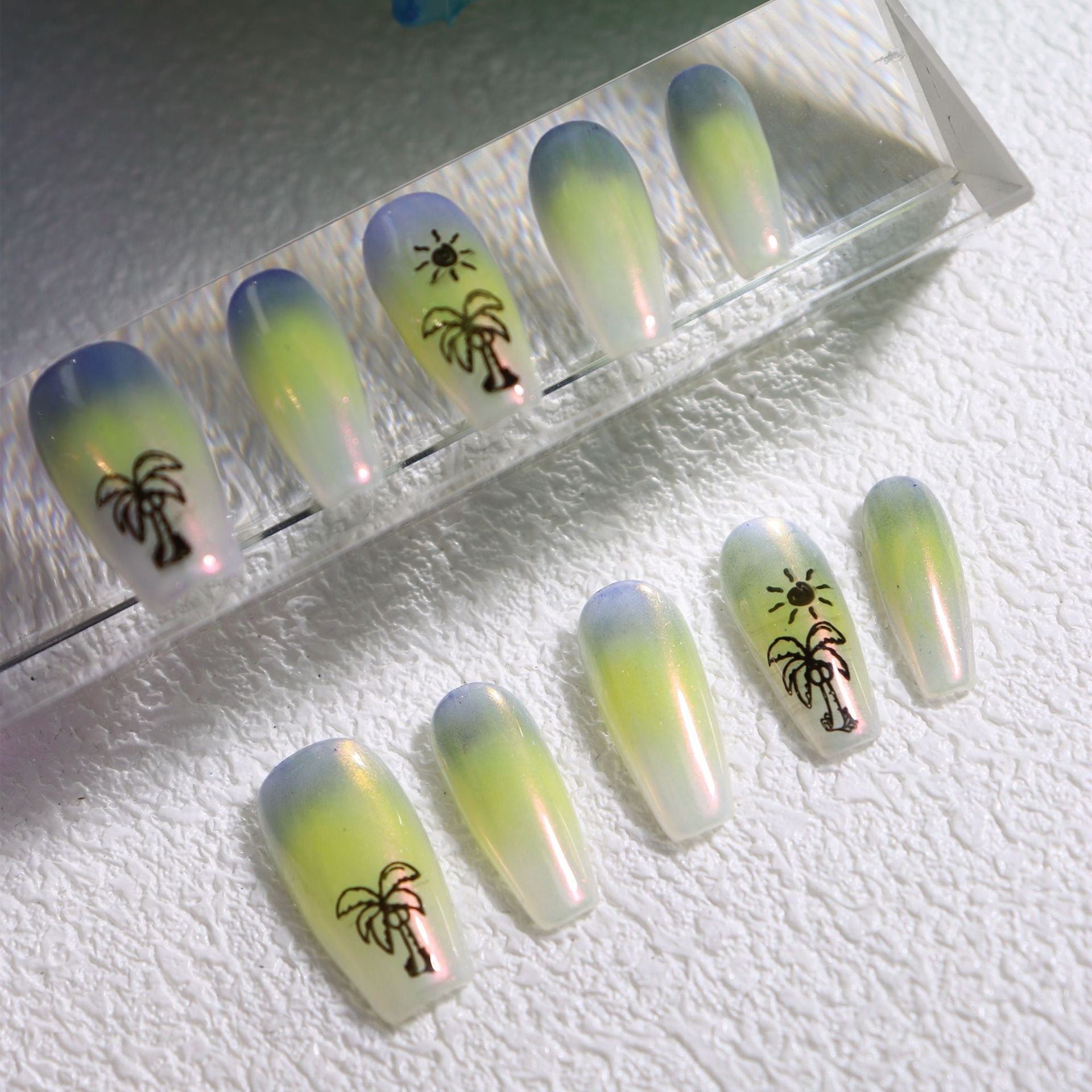Hawaii Handmade Coffin  Nails A533 - NoirNail