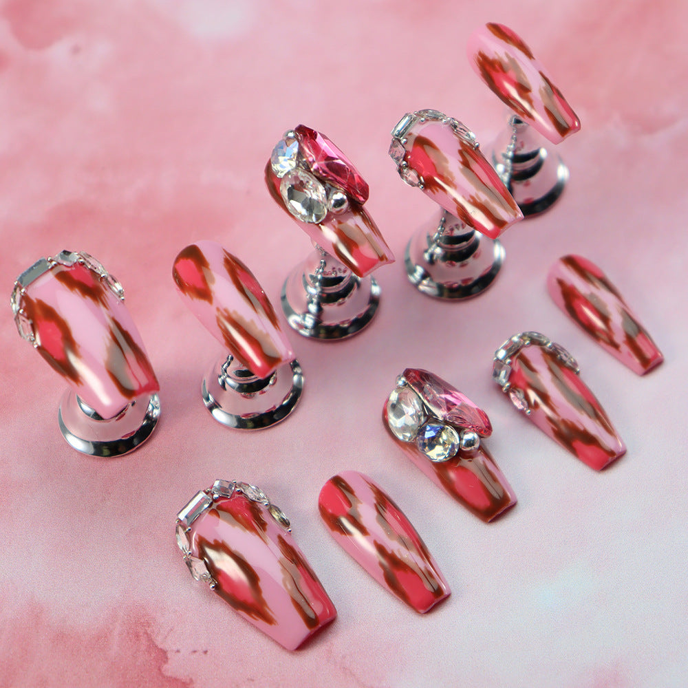 APT Jaguar and Pigeon Blood Handmade Coffin Nails  A1027