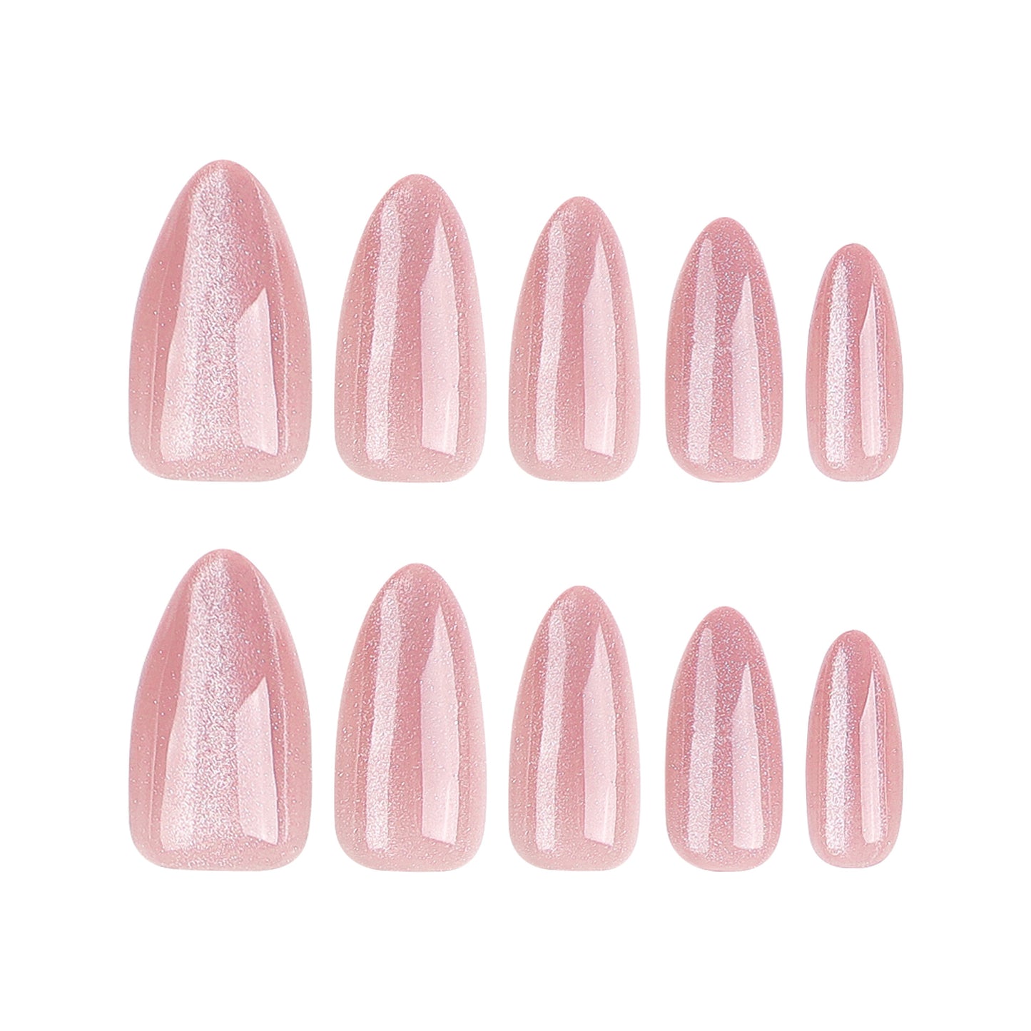 Nude Pink Cat Eye Almond Press On Nails - NoirNail