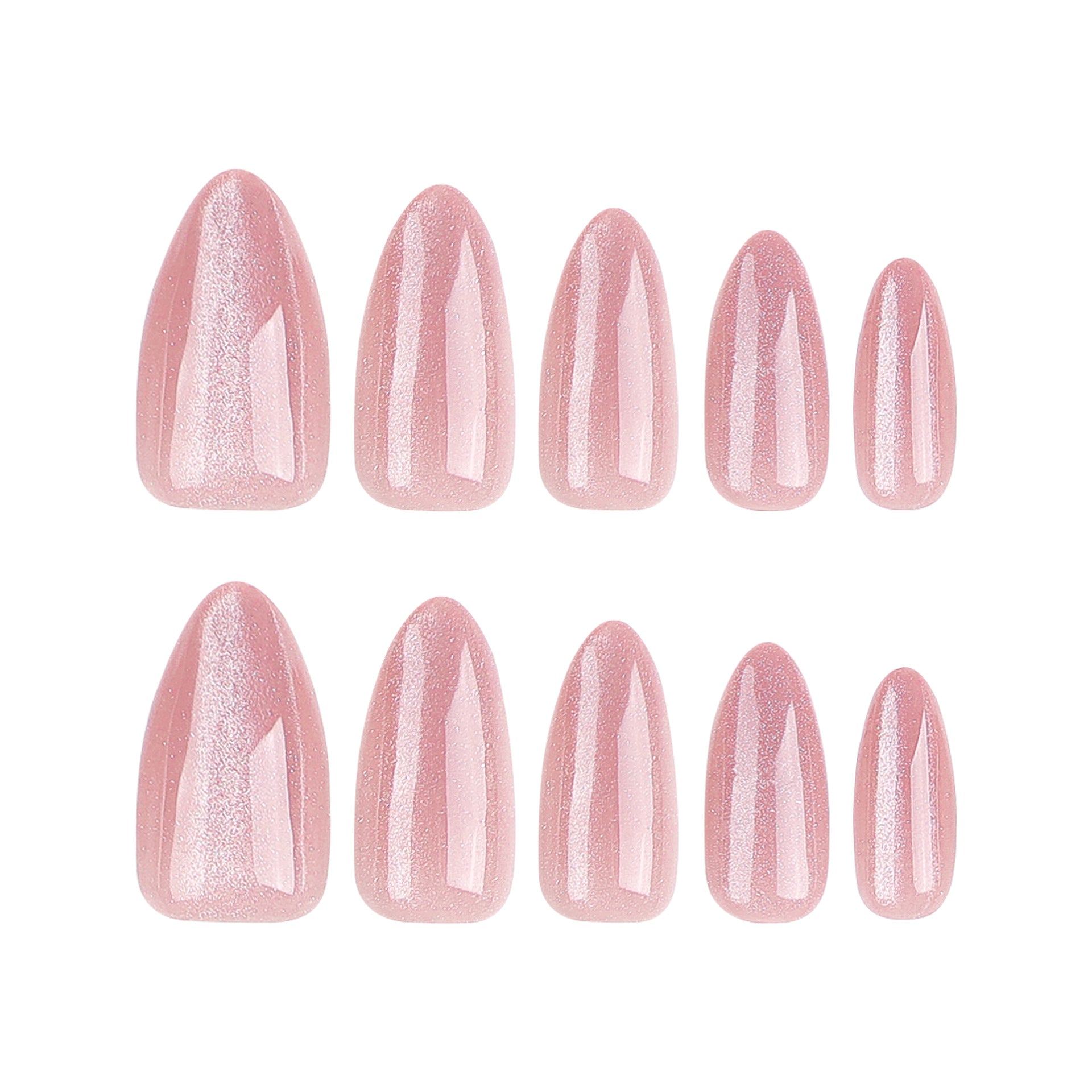 Nude Pink Cat Eye Almond Press On Nails - NoirNail