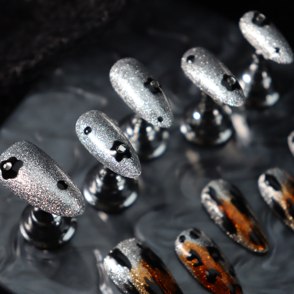 Cheetah Cub Handmade Almond Nails  A1057