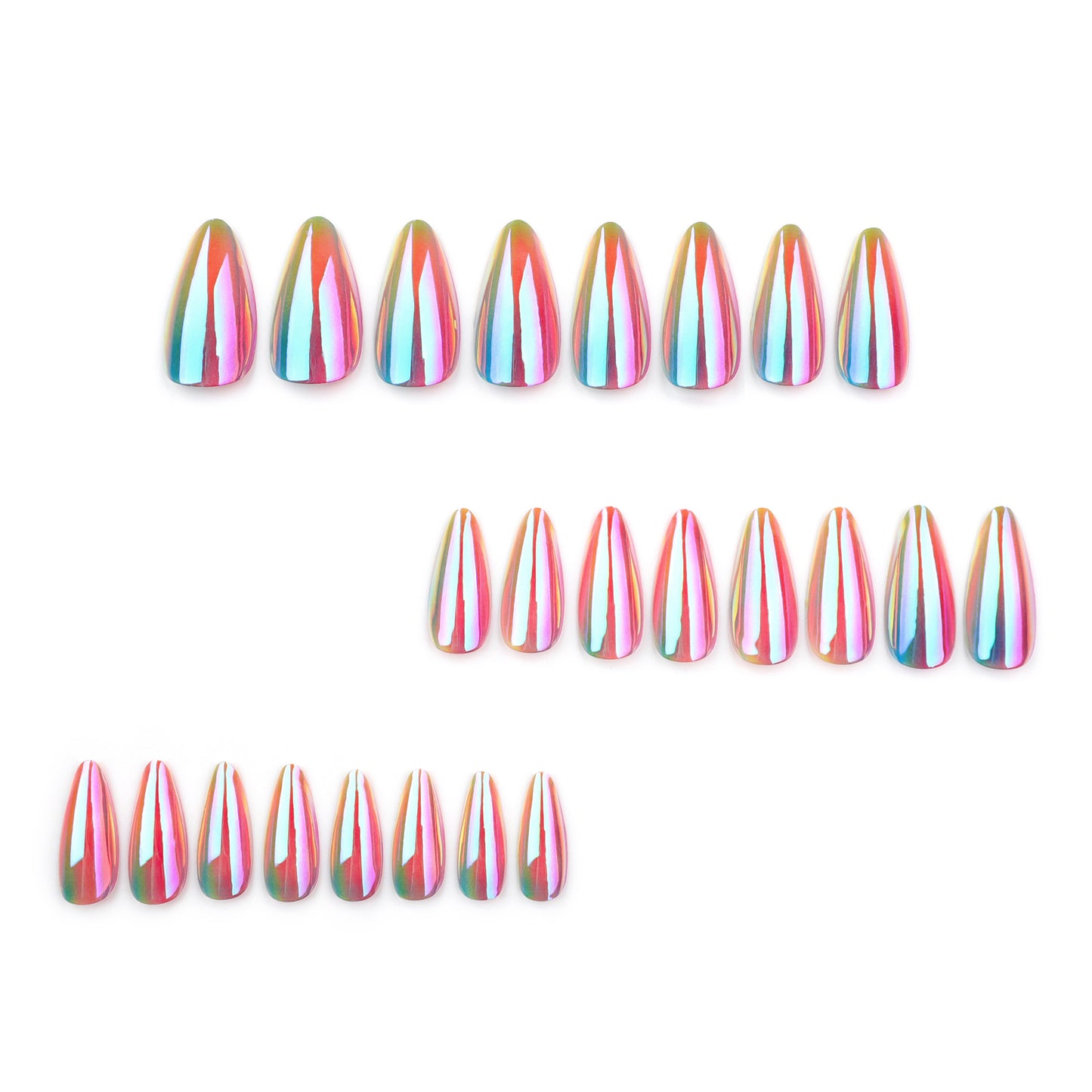 Neon Almond 24PCS Free Size Press on Nails JP3471