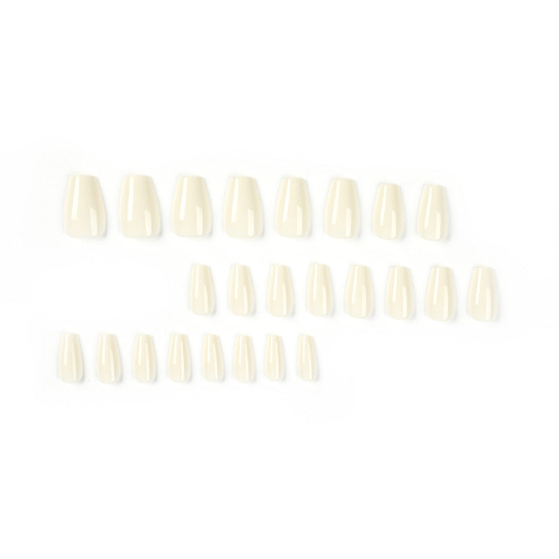 Classic Cream Coffin 24PCS Free Size Nails JP2071 - NoirNail