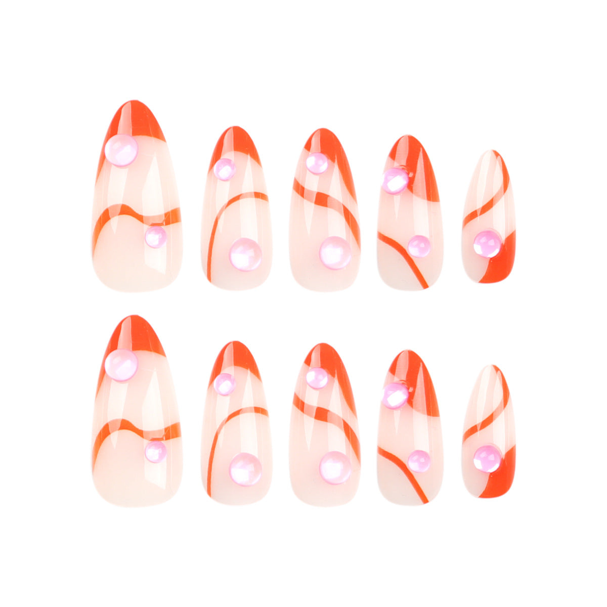 Mermaid's Tears Almond 24PCS Free Size Press on Nails JP2993