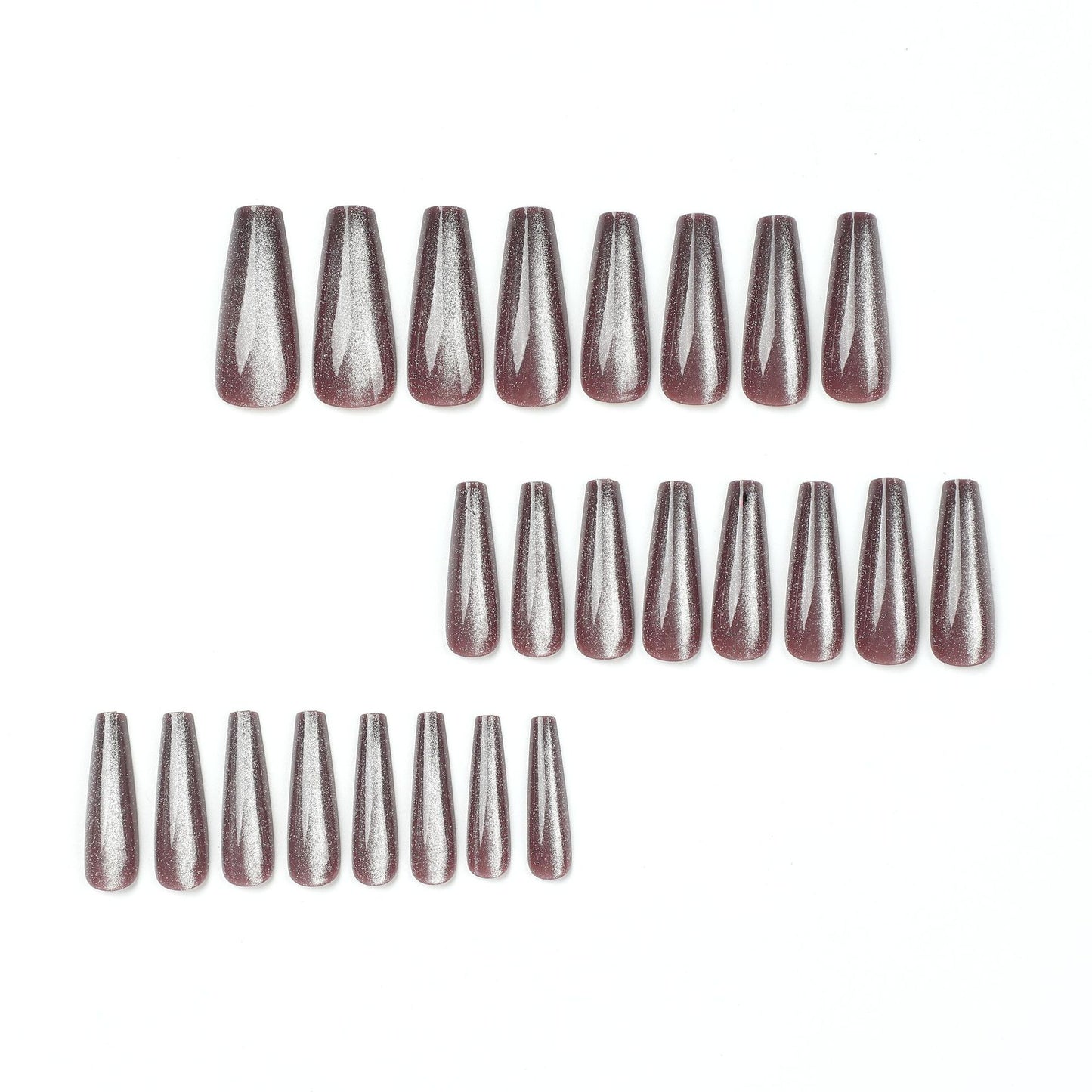 Haze Purple Cat Eye Coffin Press On Nails - NoirNail